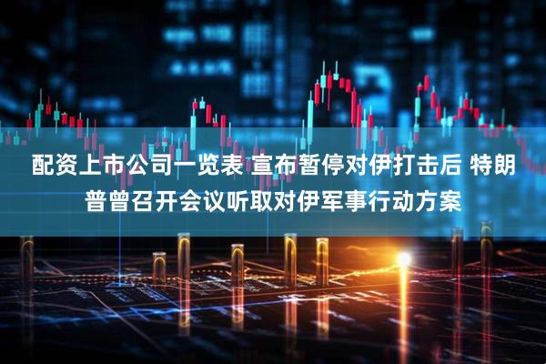 配资上市公司一览表 宣布暂停对伊打击后 特朗普曾召开会议听取对伊军事行动方案